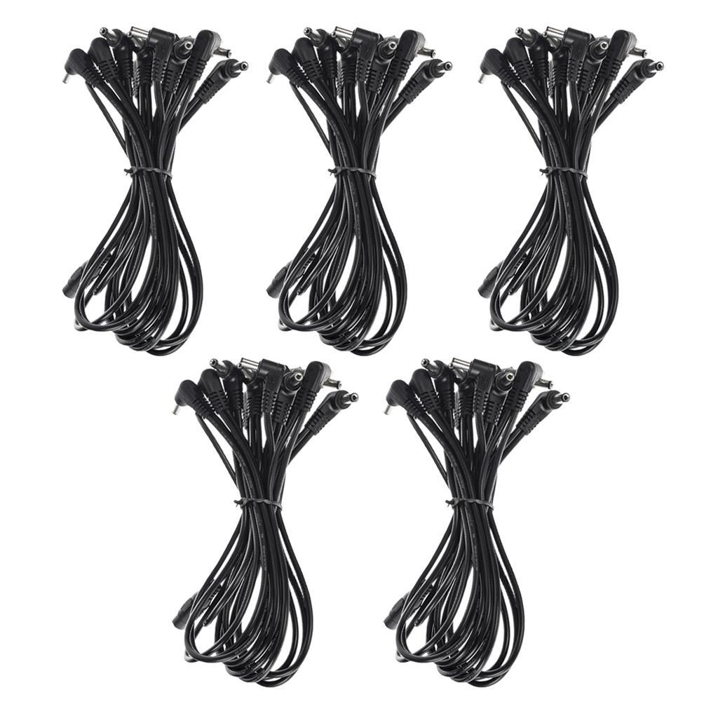 5 Pieces 11 Way Right Angle Plug Daisy Chain Power Cable for Guitar Effect Pedal