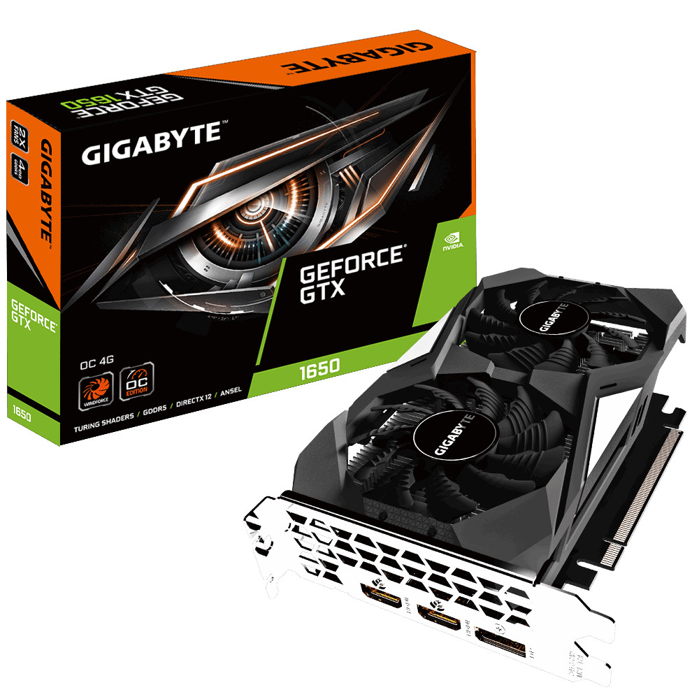 Card màn hình GIGABYTE GeForce GTX 1650 4GB GDDR5 OC (GV-N1650OC-4GD)-Hàng Chính Hãng