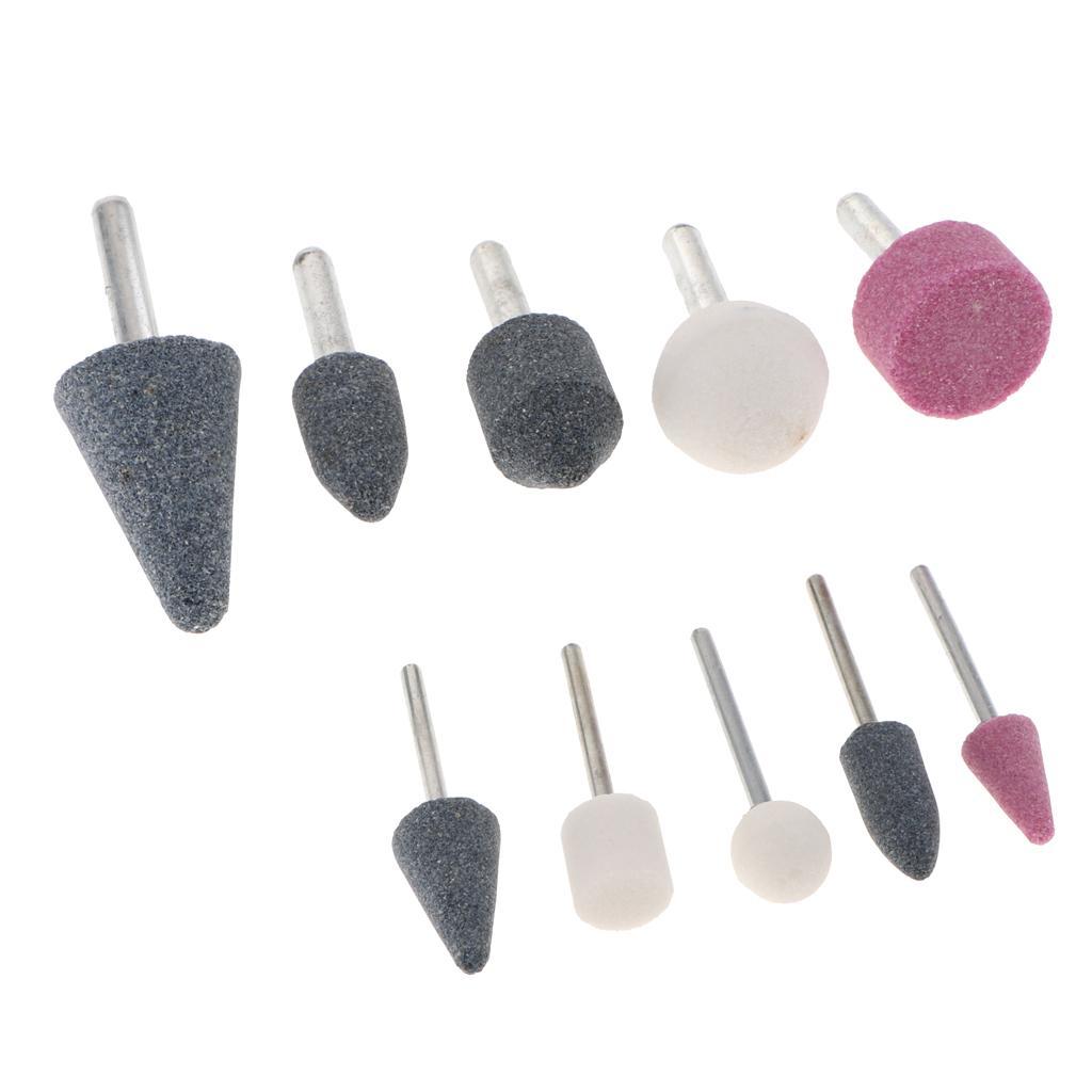 10x 6mm Cylindrical Electric Nail Drill Bits Polishing Grinding Head