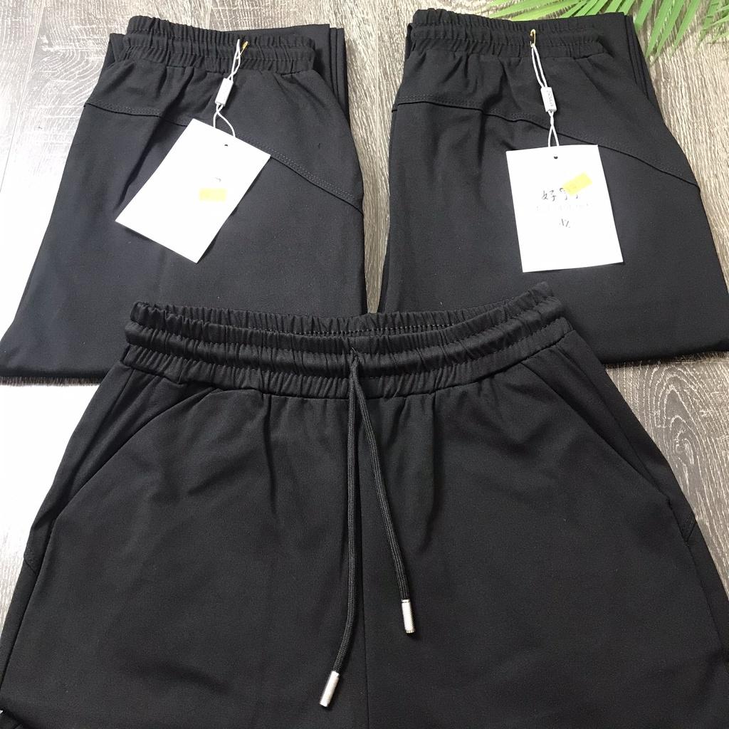 Quần jogger nữ trơn cao cấp, quần thể thao nữ có dây rút màu đen chất liệu Umi cao cấp  sản xuất tại Việt nam