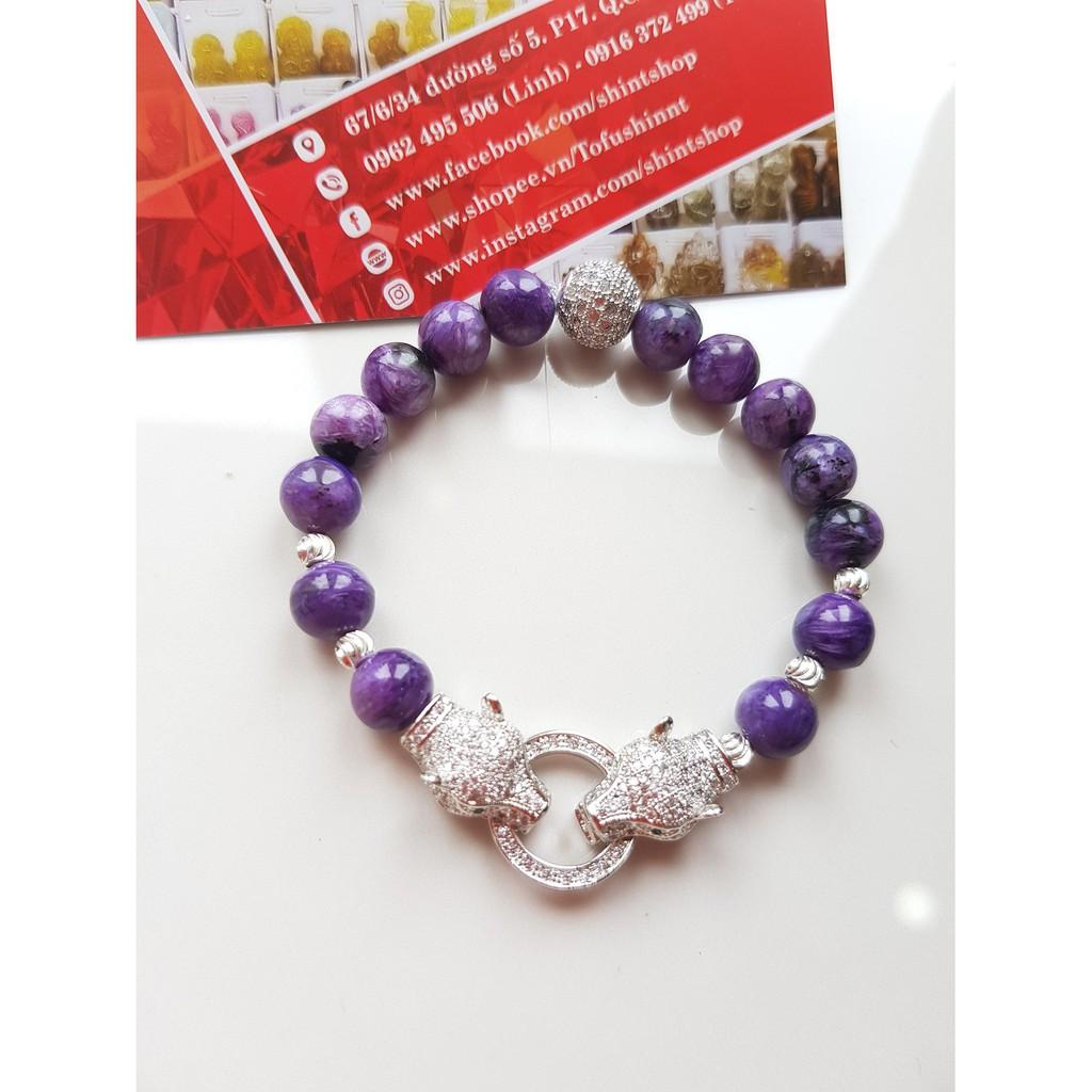 Vòng tay thiết kế khóa cài 2 đầu báo mix charm hợp kim cao cấp