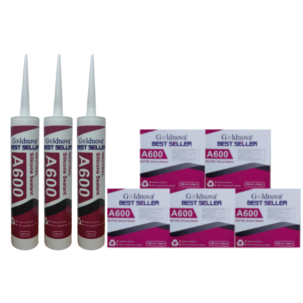 Keo Silicone A600-5 Hộp; Hộp=25 Lon/300ml; Đủ