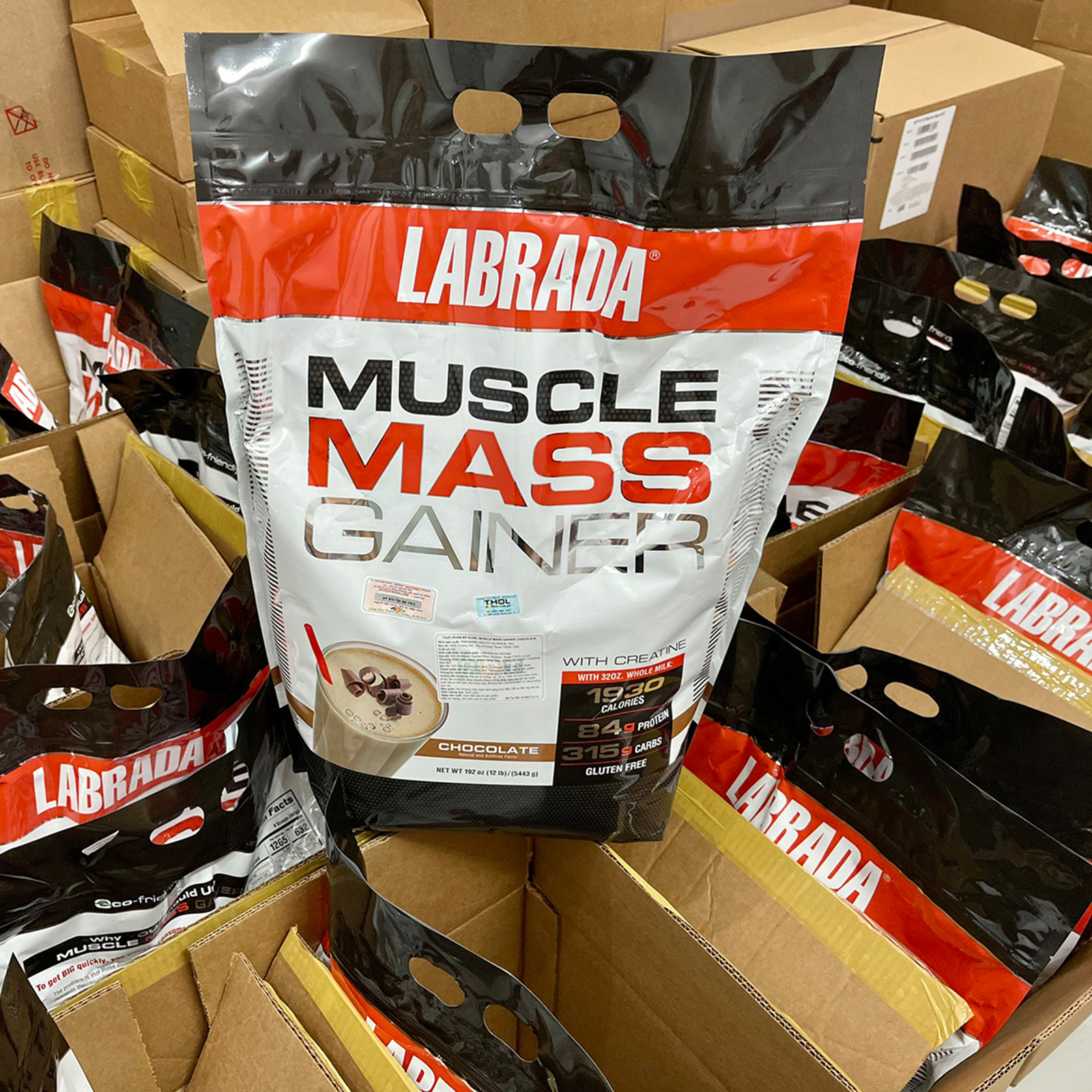 Sữa tăng cân tăng cơ cao cấp Muscle Mass Gainer hương Chocolate bịch 5.4 kg hỗ trợ tăng cân tăng cơ nhanh cho người gầy kén ăn, khó hấp thụ thức ăn tự nhiên