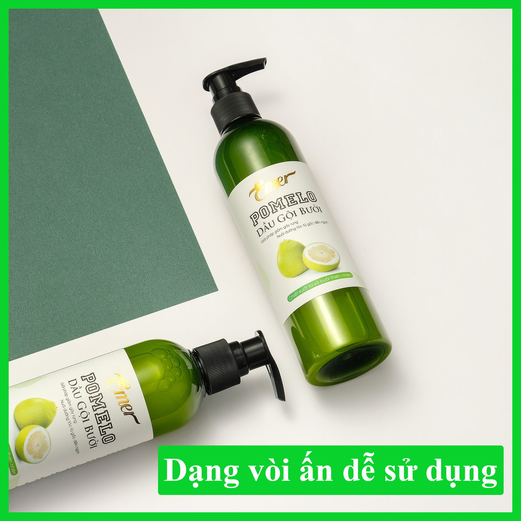 Dầu gội bưởi ngăn rụng tóc kích thích mọc tóc Pomelo Emer 300ml làm sạch tóc và da đầu, cung cấp dưỡng chất cho mái tóc luôn chắc khỏe và suôn mượt tự nhiên