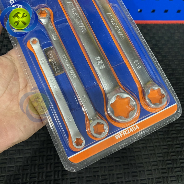 Bộ 4 cờ lê đầu E hai đầu vòng WadFow WFR2404