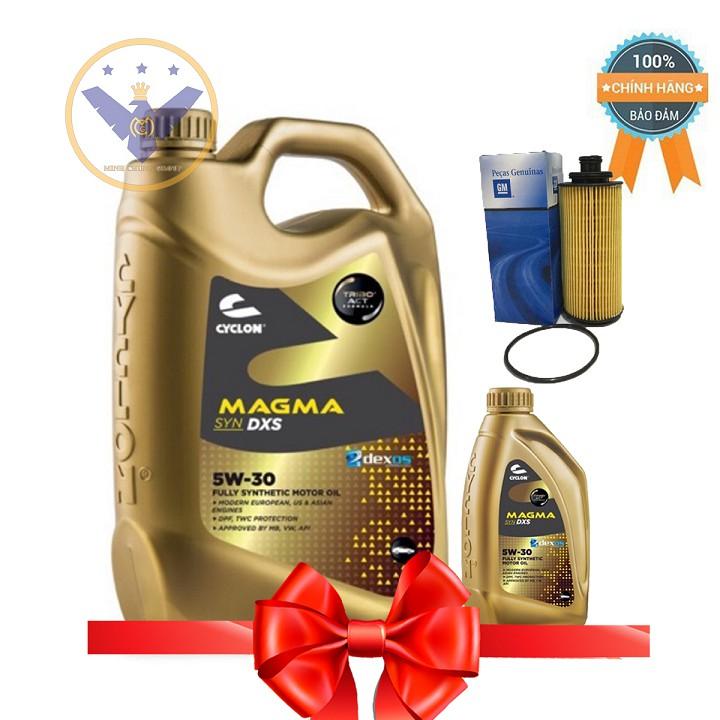 Bộ 6L nhớt dexos2 cho xe Chevrolet Colorado Cyclon Magma Syn DXS 5W-30+1 lọc nhớt