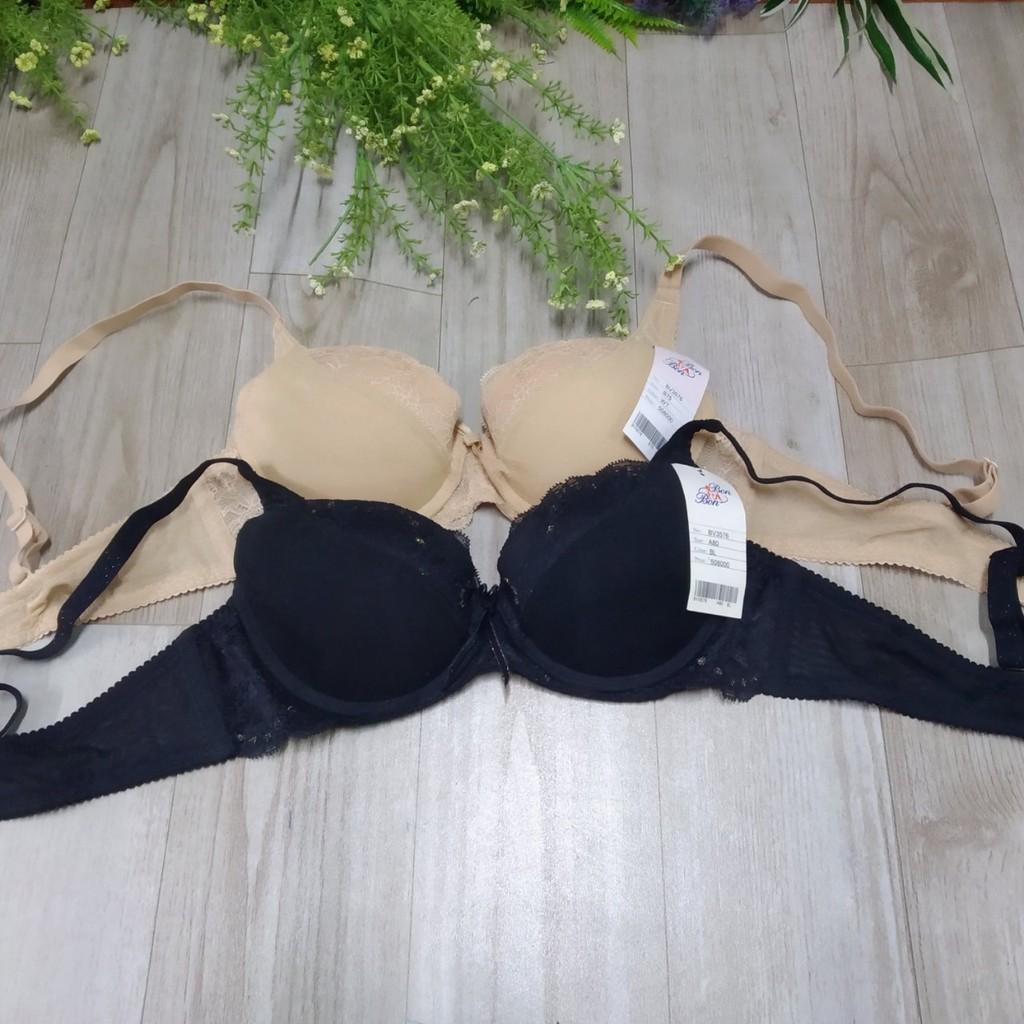 Áo lót nữ nâng ngực Bonbon 3576 mút dày phối ren nửa quả