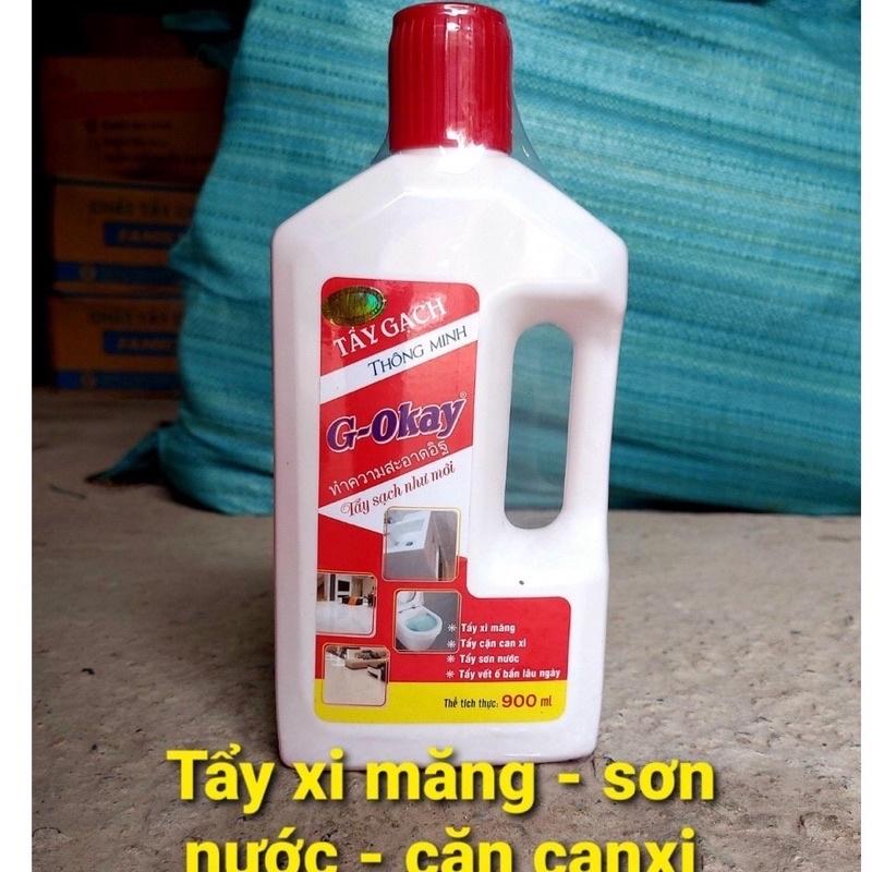 Dung dịch G-Okay 900ml tẩy xi măng, tẩy sơn nước, tẩy vết ố trên gạch, tẩy cặn canxi siêu hiệu quả