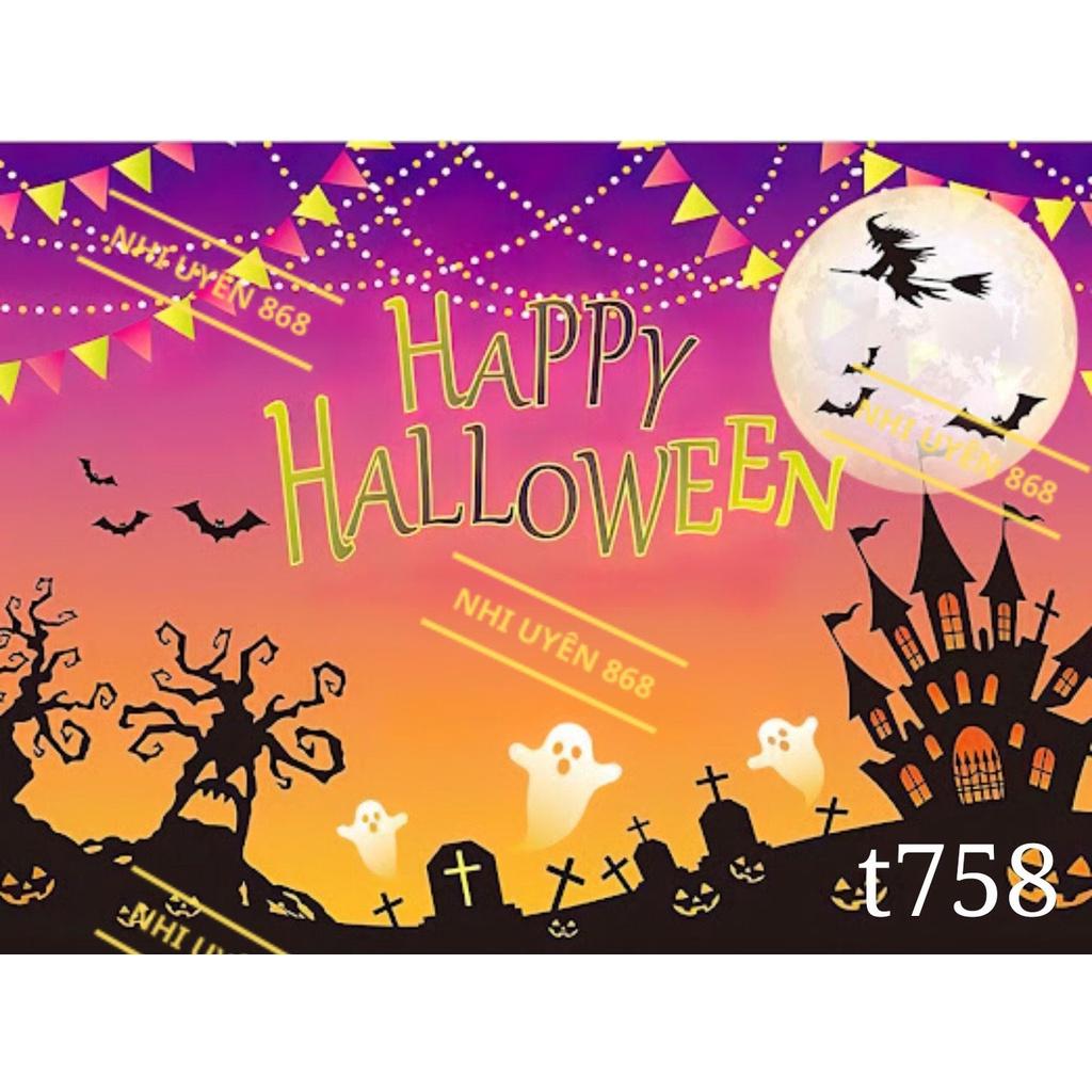 (Tổng hợp) Thảm vải chụp ảnh / Thảm vải treo tường / Tranh vải decor chủ đề Halloween (2