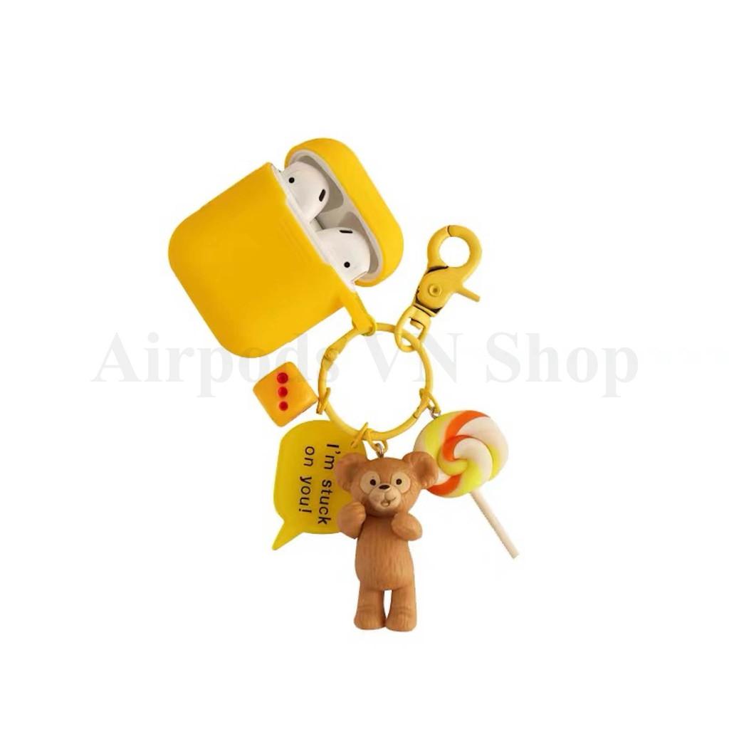Bao Case Ốp dành cho Airpods 1/2, i11, i12... silicon móc thỏ ngọc, gấu kute cao cấp