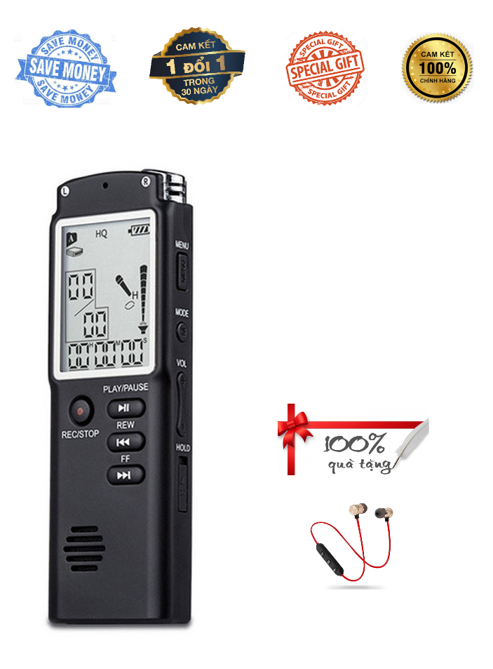 ROGTZ  - Máy Ghi Âm Chuyên Nghiệp T60 Dung lượng 8GB Ghi Âm Chất Lượng Cao Dễ Sử Dụng Ghi âm lặp lại Tự động lưu file Loa ngoài Thời gian ghi âm 720 phút Kết nối dễ dàng USB 2.0 Sinh viên Nhà báo Nhân viên văn phòng Họp hành Phỏng vấn - Hàng Chính Hãng