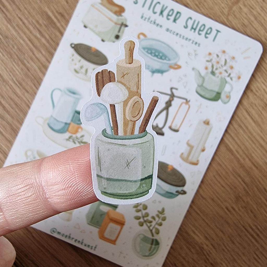 Sticker Sheet KITCHEN ACCESSORIES  Chuyên dán sổ   Bullet Journal Stickers, Sticker Nhà Bếp - CHƯA CẮT