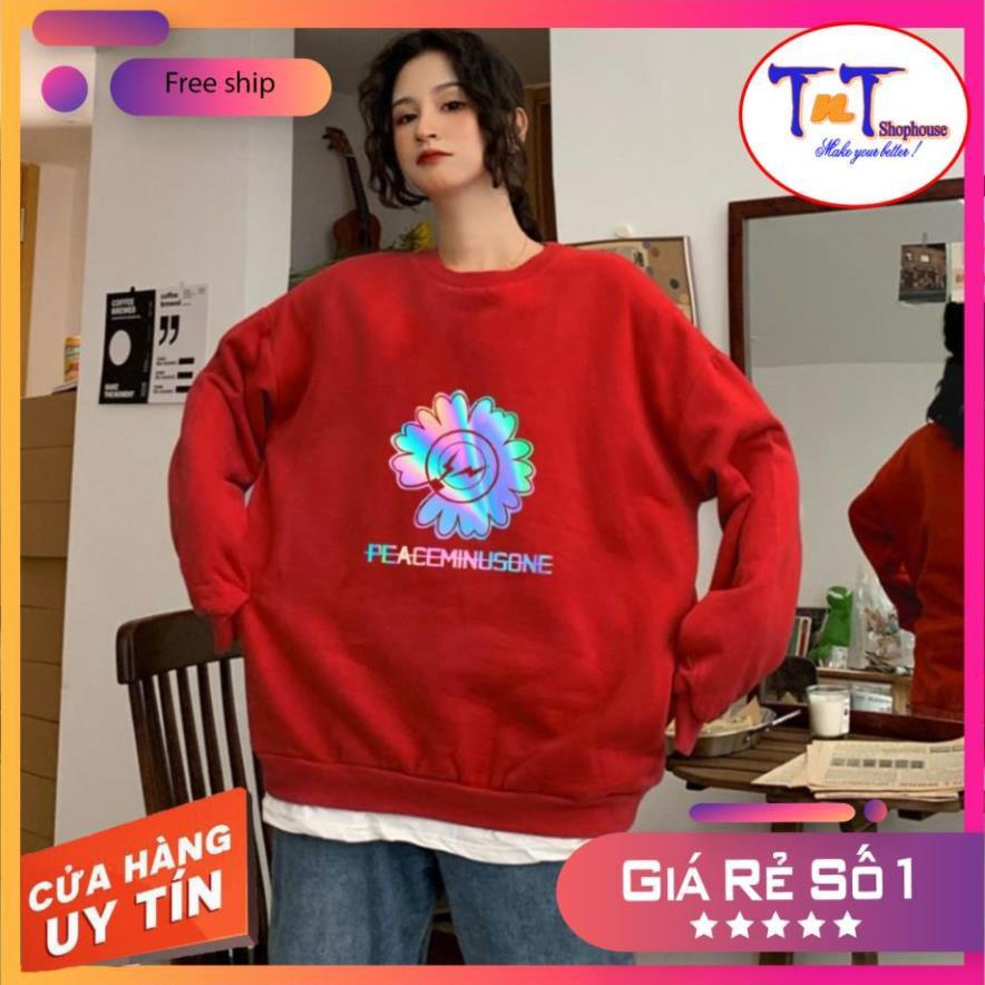 AS29 Áo Sweater Cúc Peaceminusone Phản Quang Áo Nỉ Dài Tay Unisex Nam Nữ Freesize Dưới 75 Kg