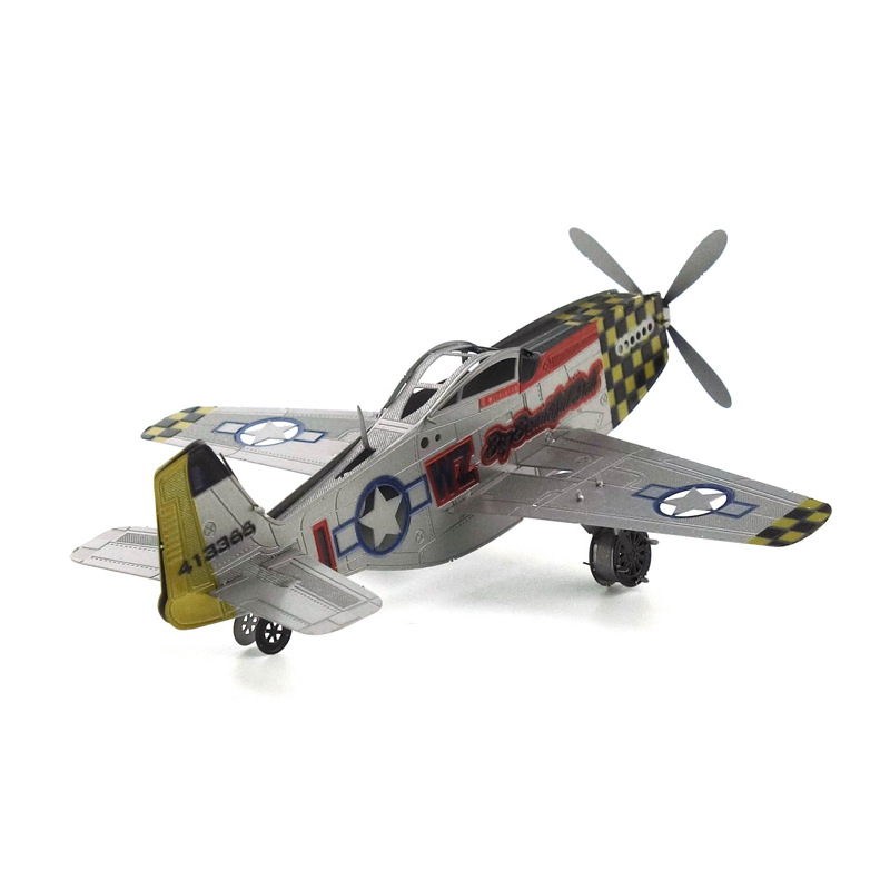 Mô hình thép 3D tự ráp máy bay P51 Mustang màu