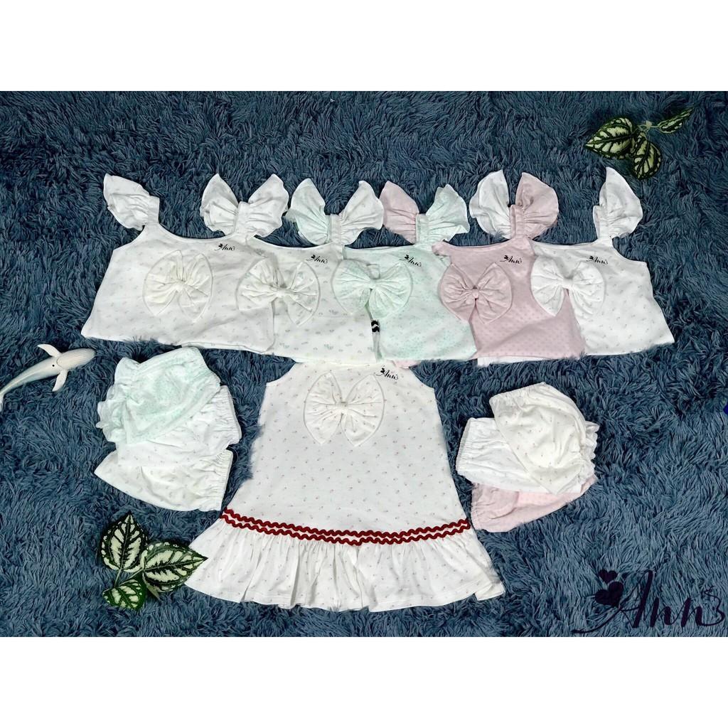 Đầm bé gái cotton 2 chiều tay cánh tiên