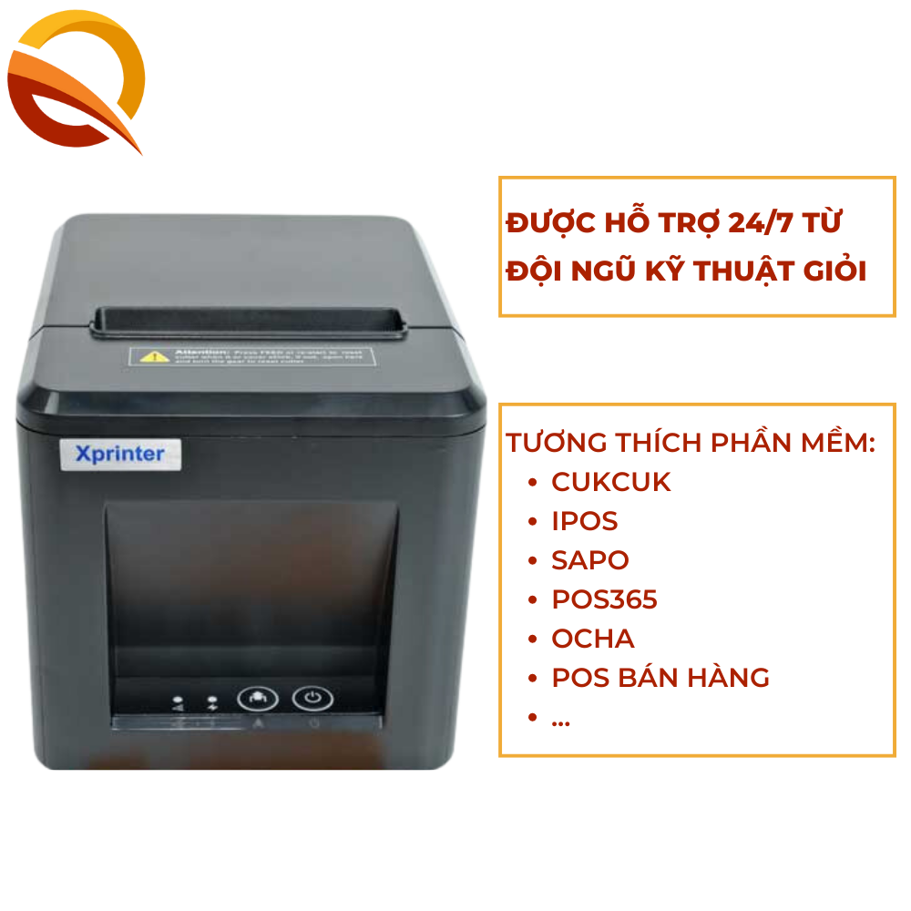 Máy in bill 2 cổng XP-Q805KL, máy in K80 in hóa đơn K80, máy in nhiệt 80mm, in điện thoại, BH 12 tháng