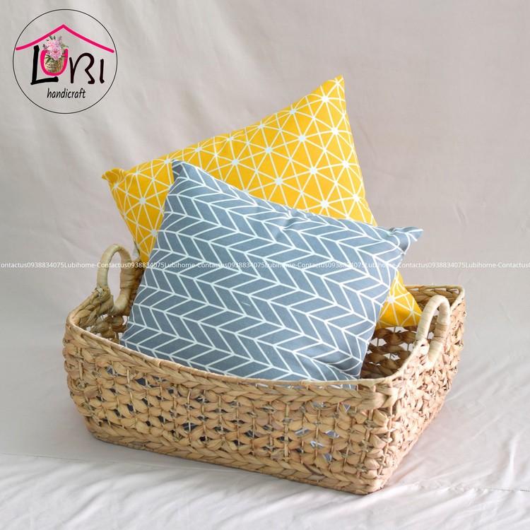 - Khay đựng đồ lục bình hình chữ nhật võng miệng - đan hoa thị sang trọng