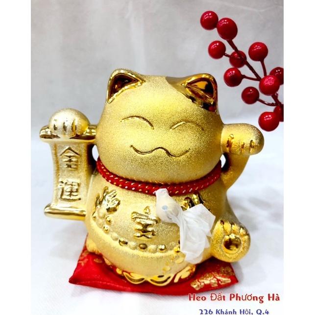 Ống Heo Sứ Mèo May Mắn Nhật