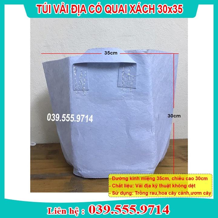 BỘ 10 TÚI VẢI ĐỊA TRỒNG CÂY CÓ 2 QUAI XÁCH SIZE 35x30 BỀN ĐẸP