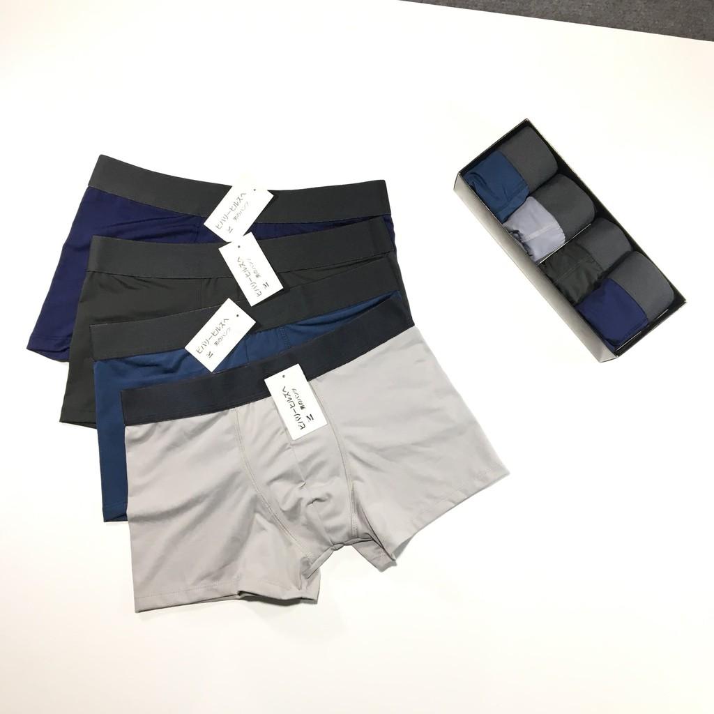 Combo 4 quần sịp đùi nam dáng BOXER co dãn, đồ lót nam thoáng khí co giãn