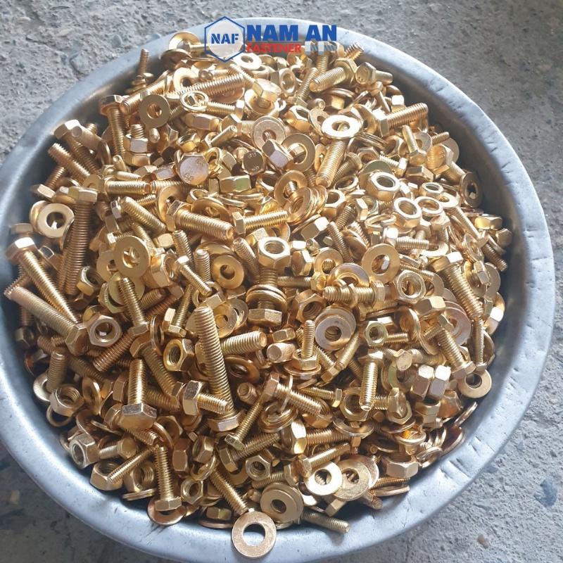 Bulong M10 cấp bền 8.8, bu lông lục giác M10, bu lông 8.8, độ dài 20->100 mm. Màu: Đen, Vàng, Trắng