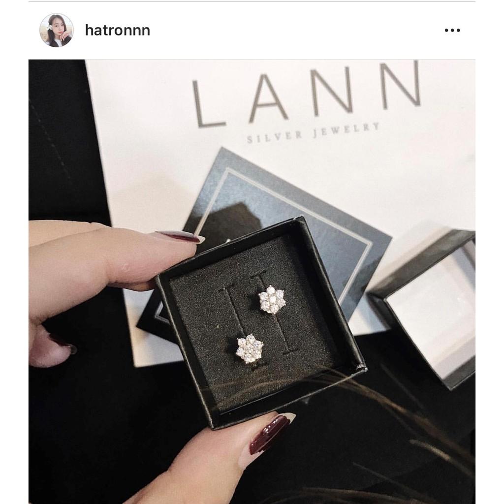Khuyên 2 Lá Nhỏ 1 Đá S925 LANN