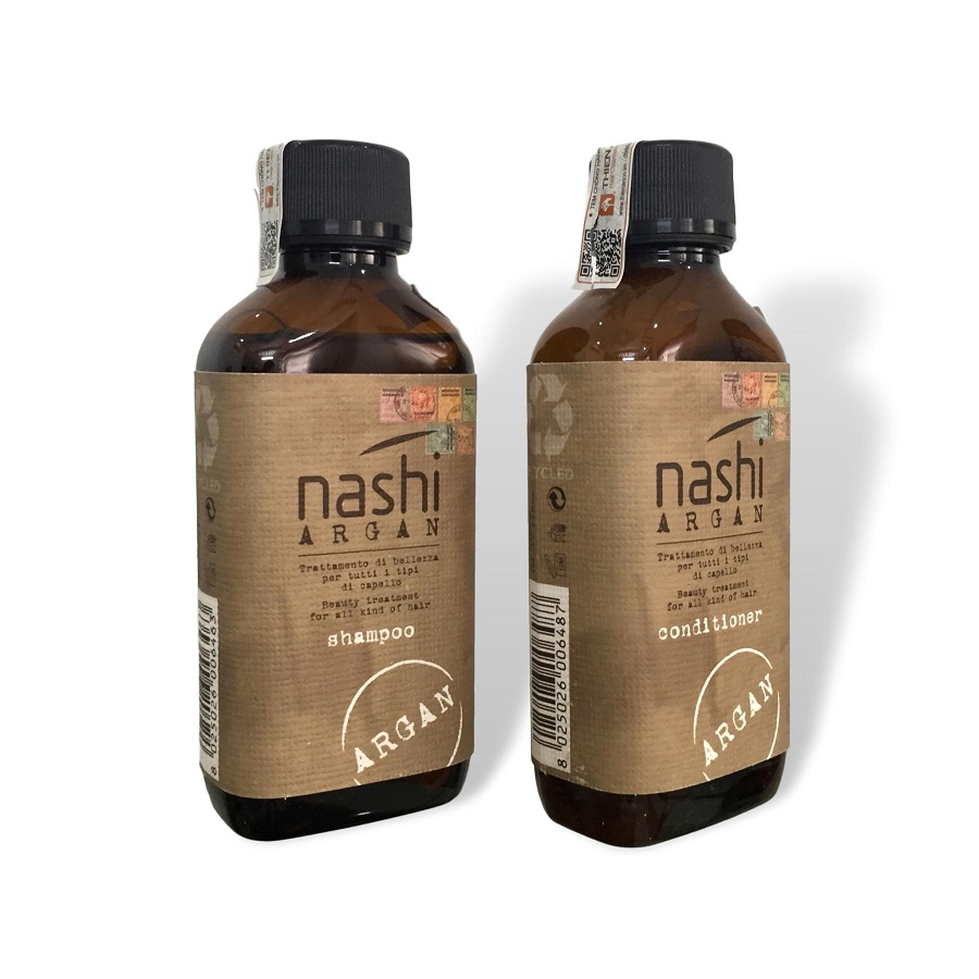 Cặp dầu gội xả Nashi Argan Classic Shampoo and Conditioner siêu mượt cho tóc khô hư tổn Ý 200ml