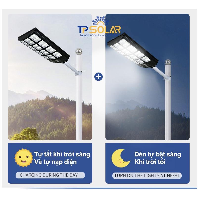 Đèn Đường Liền Thể 3 Mặt Năng Lượng Mặt Trời TP Solar TP-D450N Công Suất 450W Chống Nước IP65, Độ Bền Cao