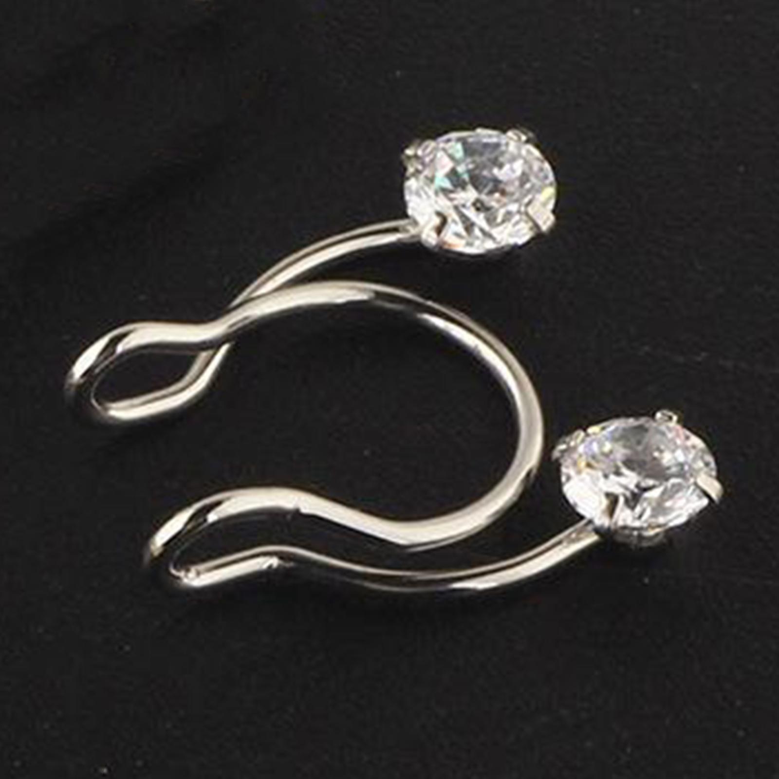 Stainless steel Nose 8mm Loop No Piercing Clip On Hoop Rings