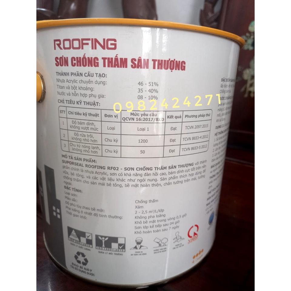 Sơn chống thấm sân thượng RF02 bảo vệ ngôi nhà bạn hoàn hảo. Nền đẹp- Tường bền- Chống thấm lon 3.5L