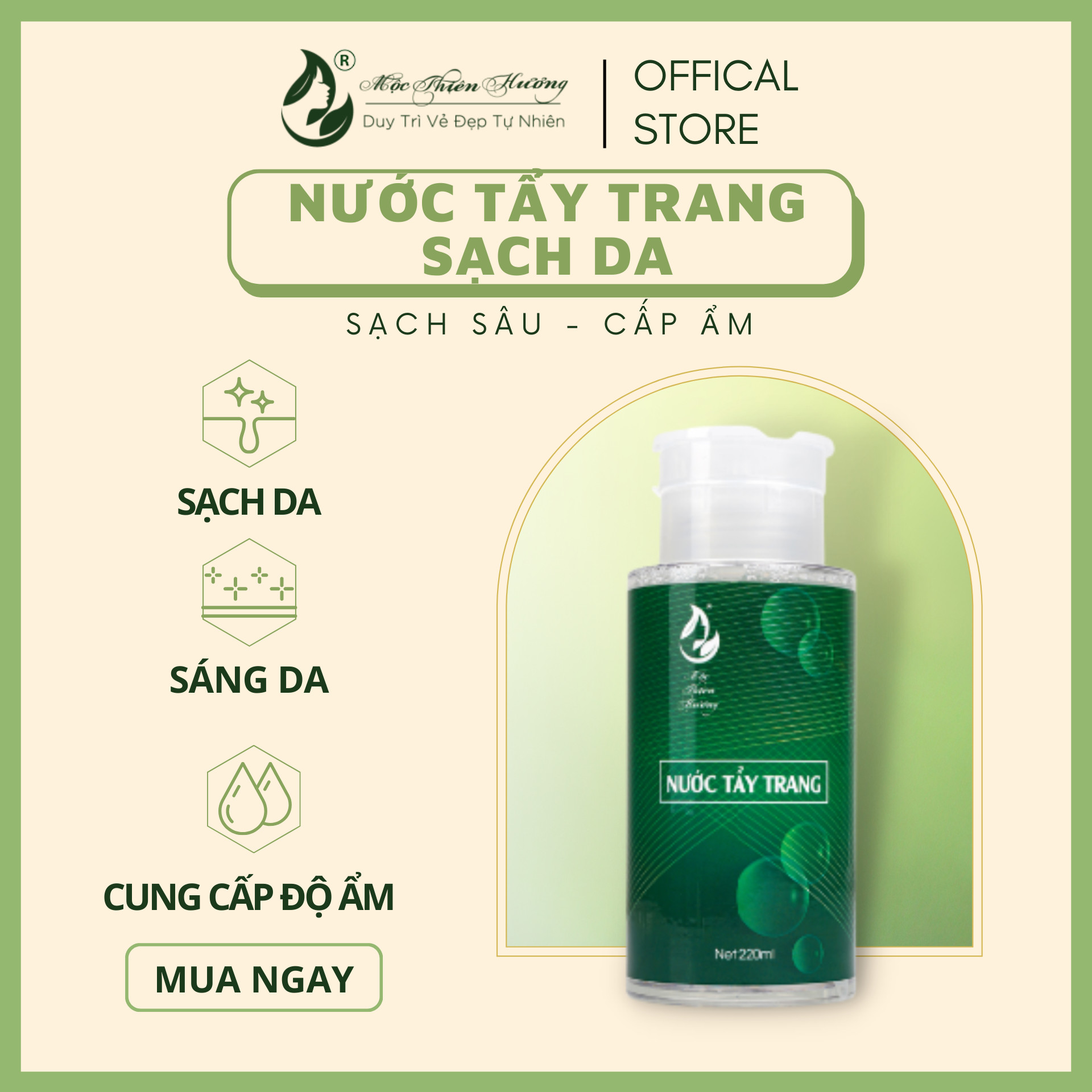 Nước Tẩy Trang Làm Sạch Sâu, Kiềm Nhờn Mộc Thiên Hương 220ml