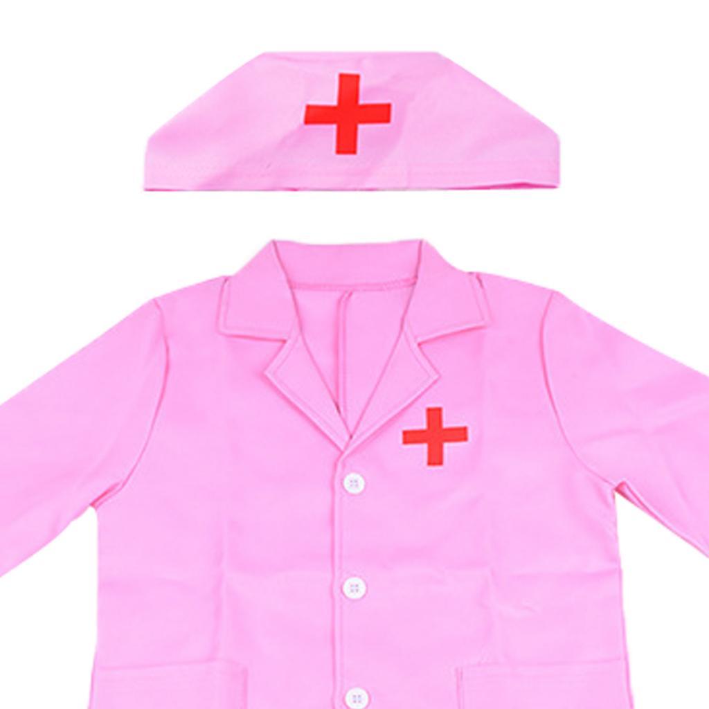 2x Kids Doctor Coat Nurse Uniform Fancy Dress Up Cosplay Costume