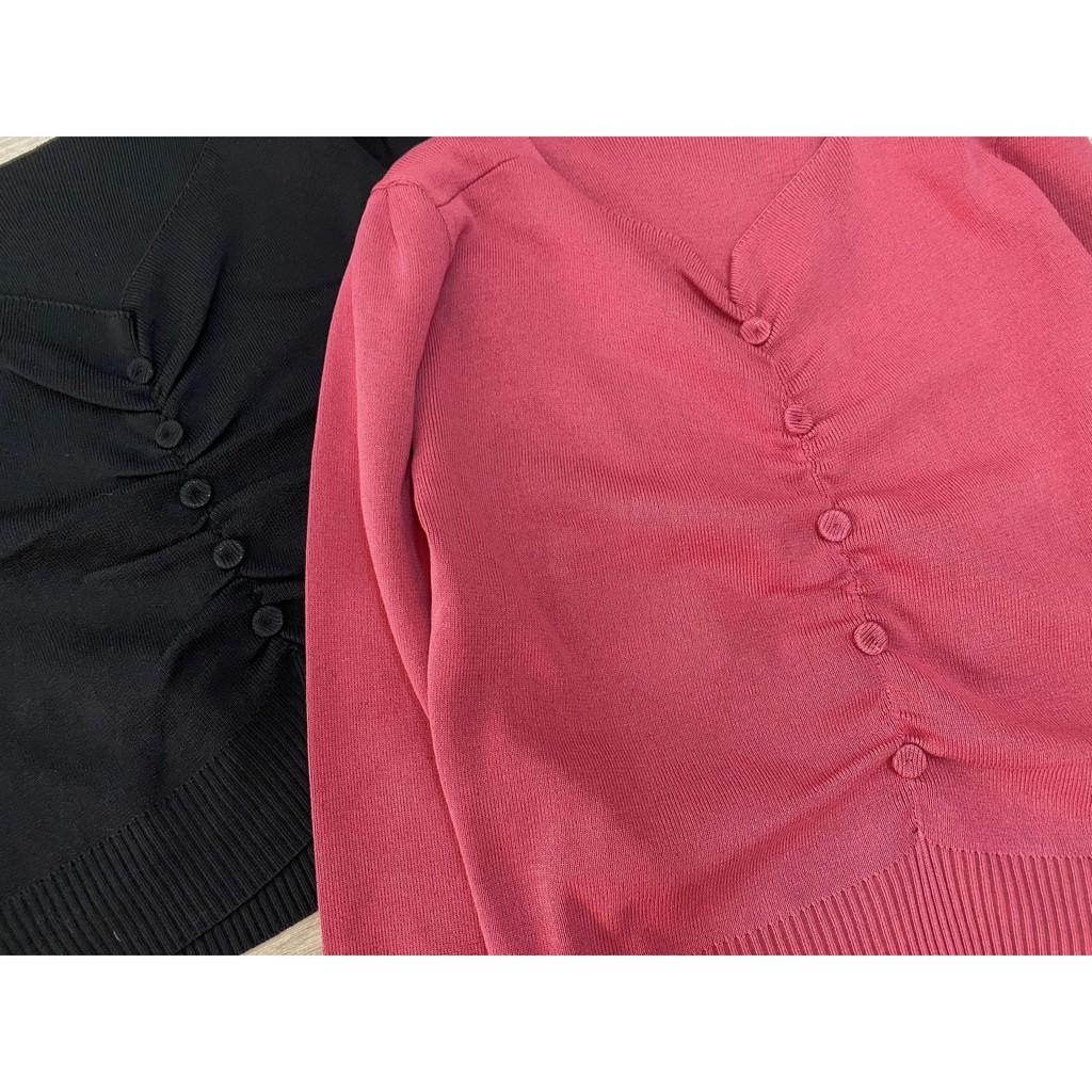 Áo Len Crop Nút (Ms 9560) áo kiểu len dệt kim, thời trang nữ bigsize