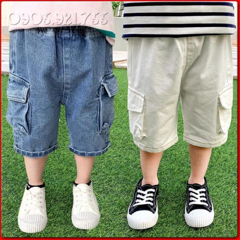 QN5 Size90-130 Quần jean bé trai - kiểu dáng lửng short Thời trang trẻ Em hàng quảng châu