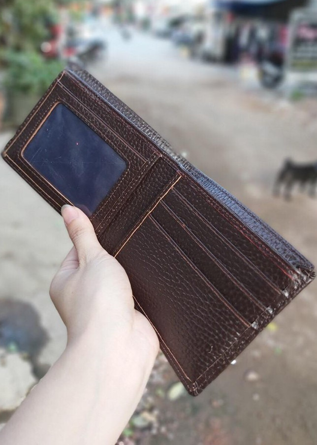 Ví da bò hạt thật 100% phong cách cổ điển
