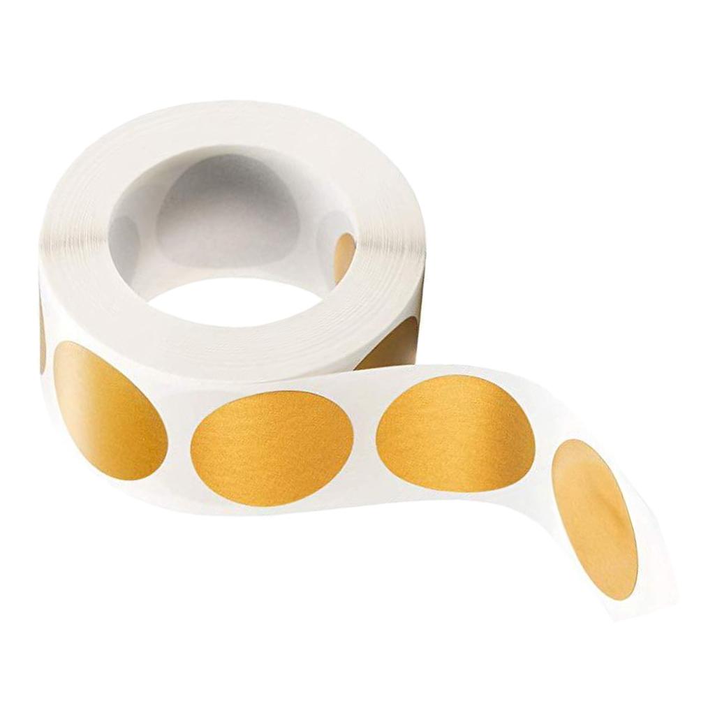 Bộ 300 Giấy Kraft Vàng Scratchable Nhãn Dính Hải Cẩu Miếng Dán Tròn