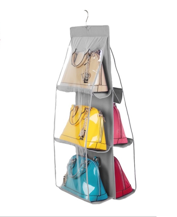 Kệ simili nhựa treo bảo quản túi xách sáu ngă đa năng, tiện lợi