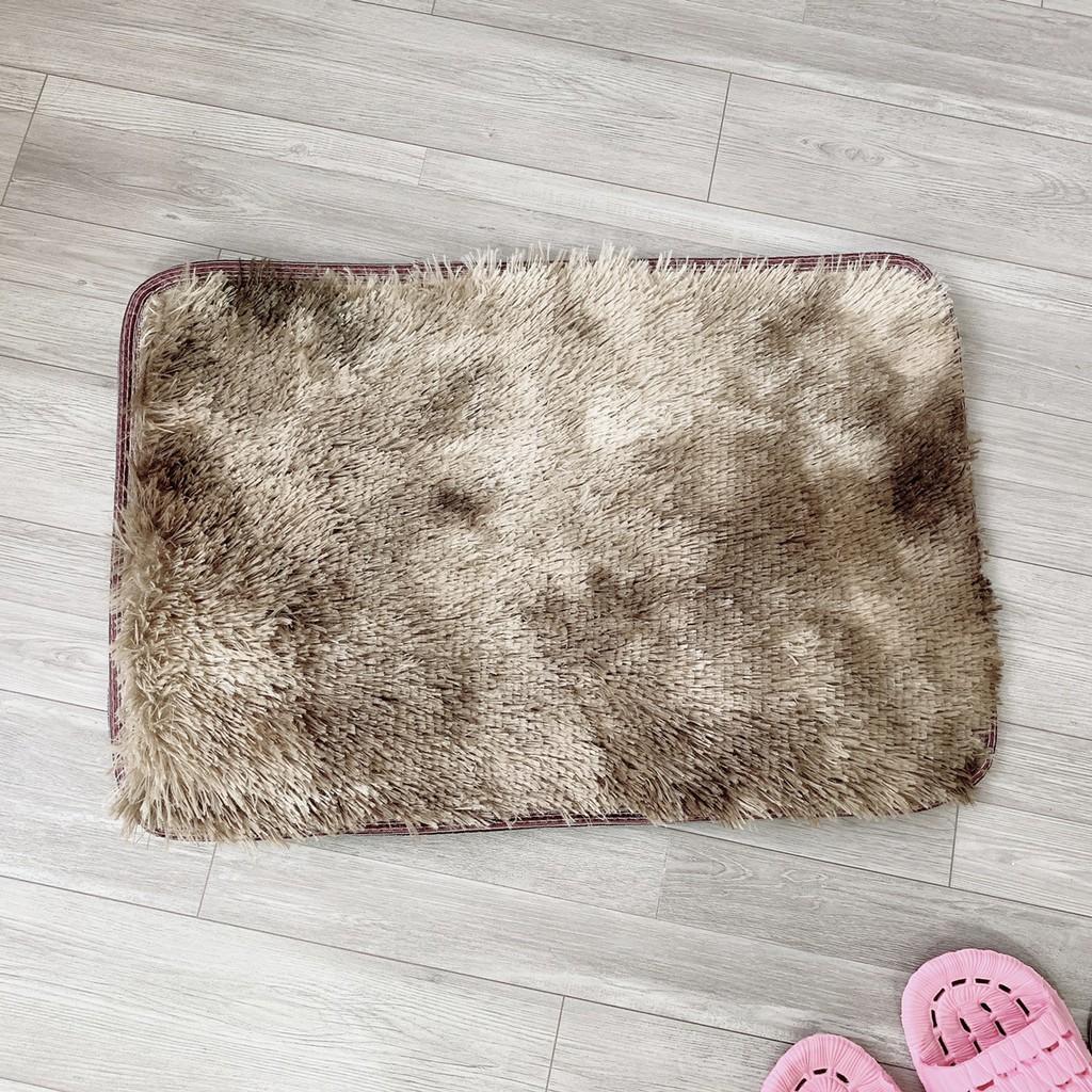 Thảm Lông Loang 40x60cm, Thảm Lau Chân Phòng Khách Mềm Mịn