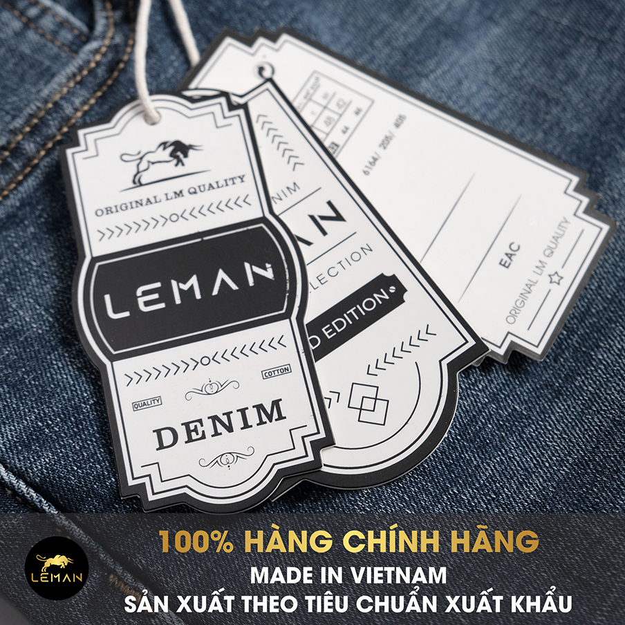 Quần Jean nam Leman xanh trơn JD03 - Slim Form