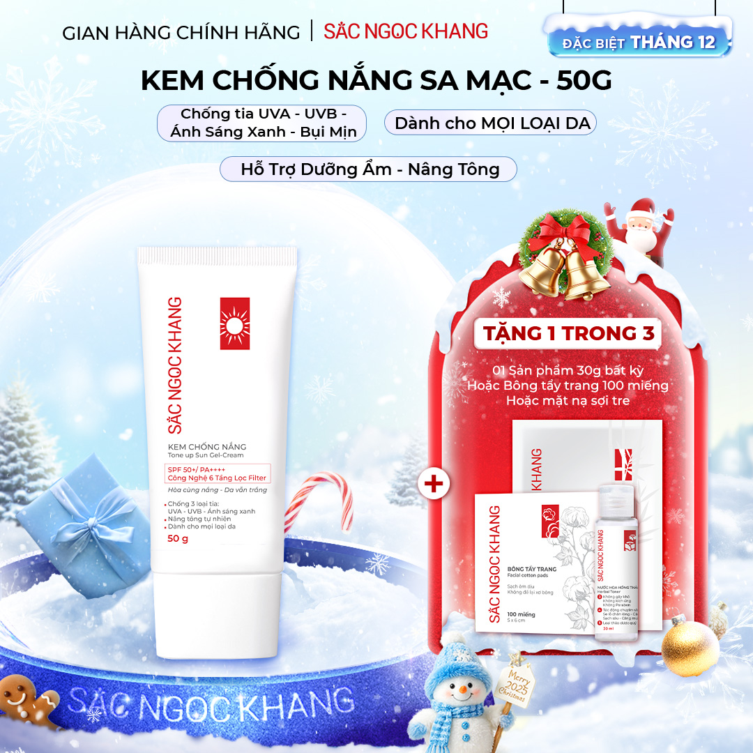 Kem chống nắng SẮC NGỌC KHANG 50G chống nắng phổ rộng với 6 màng lọc Filter