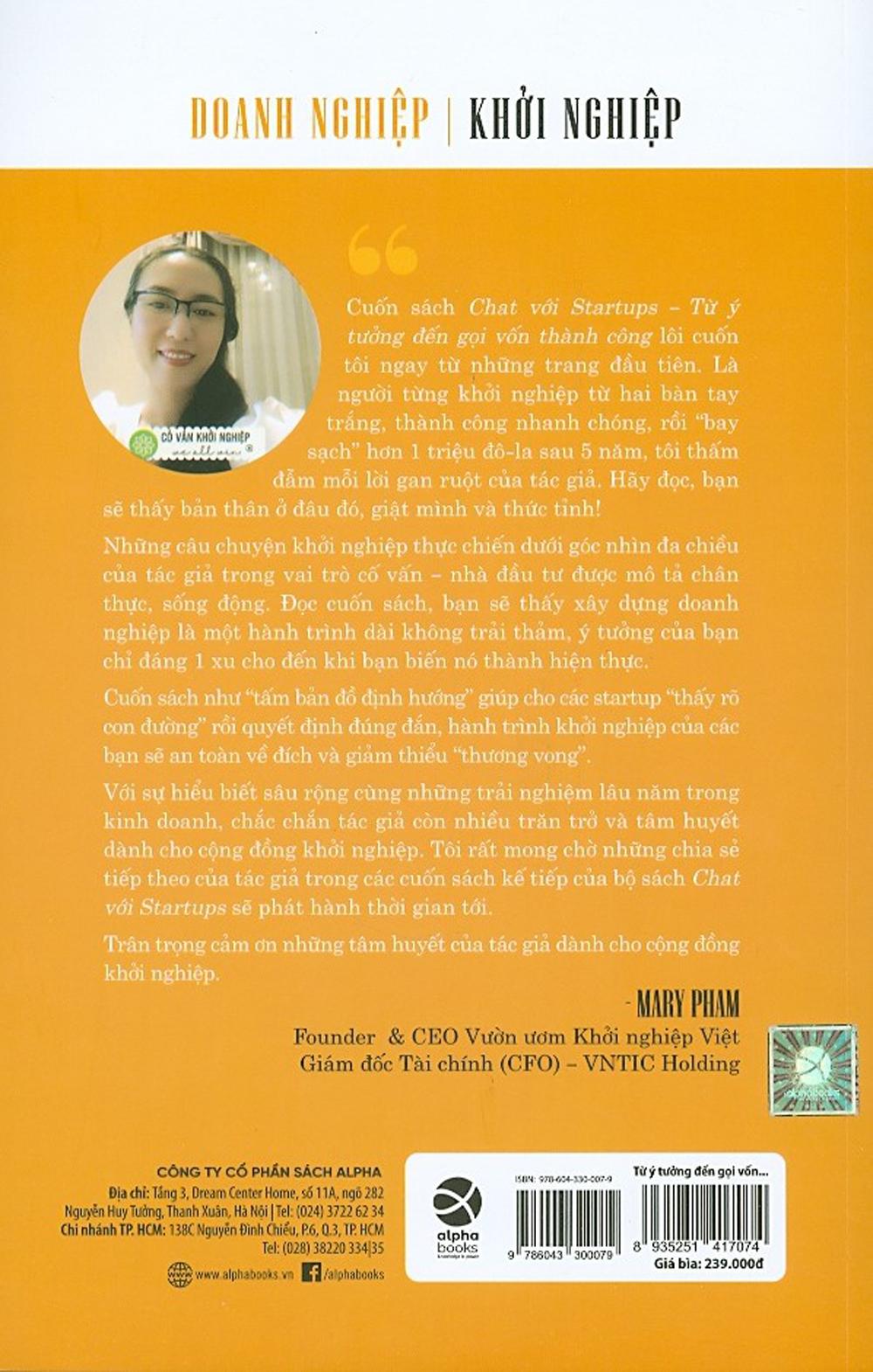 Sách Chat Với Startups - Từ Ý Tưởng Đến Gọi Vốn Thành Công