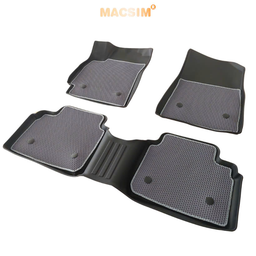 Thảm ô tô sd3 2 lớp dạng lưới lục giác Hyundai Elantra 2023+ (ghi) - bề mặt cao su siêu sạch - Macsim