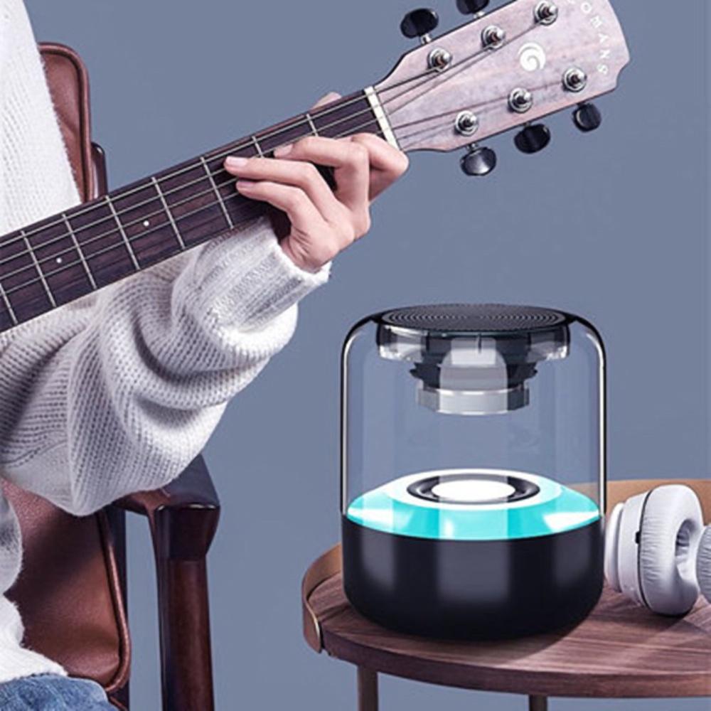 Loa Bluetooth 5.0 Không Dây Âm Thanh Stereo Thiết Kế Trong Suốt Có Đèn LED