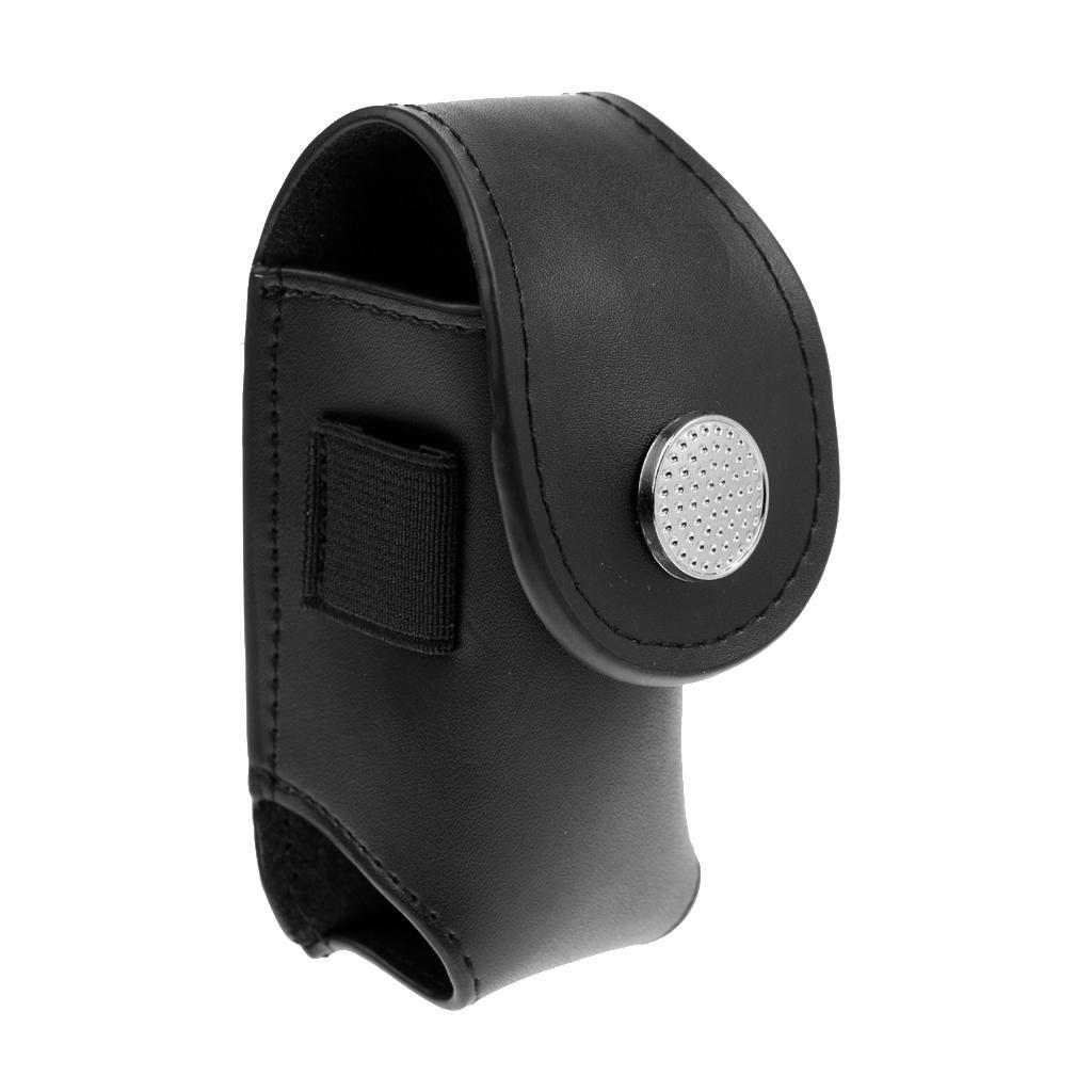 2x Portable Leather Golf Ball Holder Pouch Tees Tool Storage Bag Black