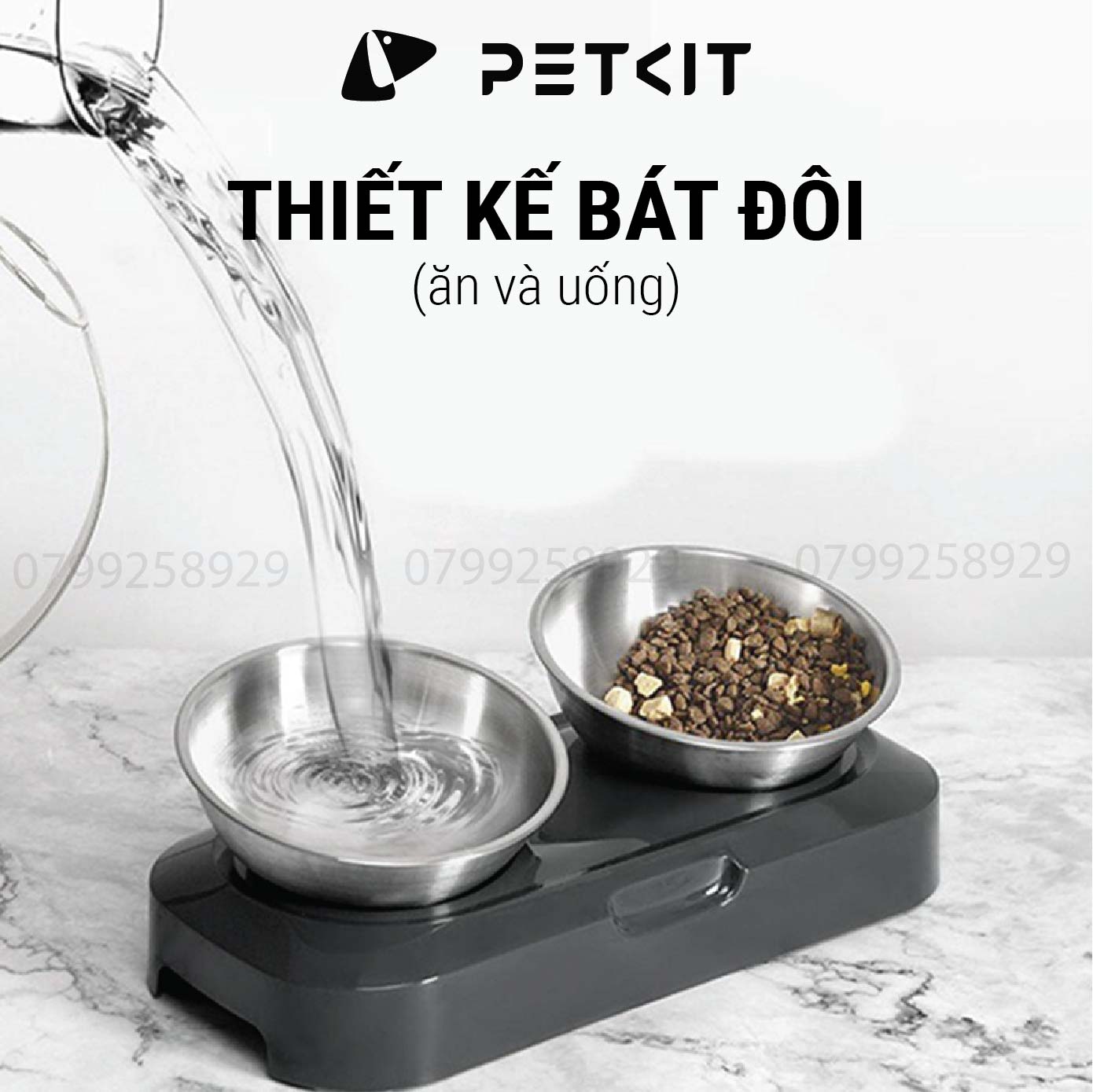 Bát Ăn Đôi, Chén Ăn Chống Gù Cho Chó Mèo Petkit