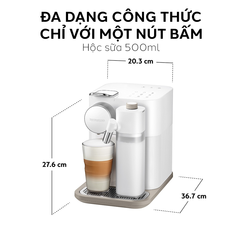 Máy pha cà phê Nespresso Gran Lattissima Trắng - Hàng chính hãng