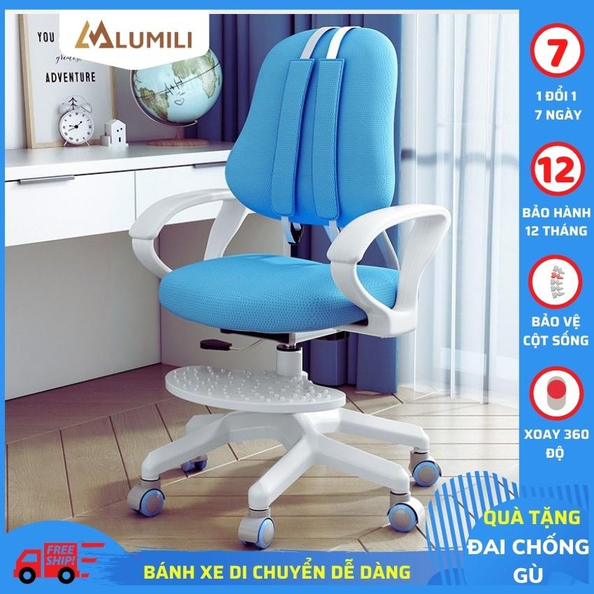 Ghế chống gù trẻ em, người lớn cao cấp lumili L1 ghế cho bé nâng hạ độ cao xoay 360