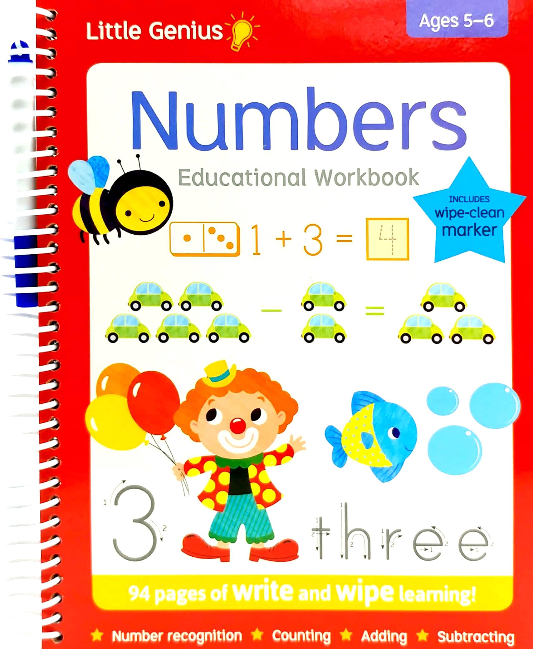 Little Genius Write And Wipe Bind Up - Numbers