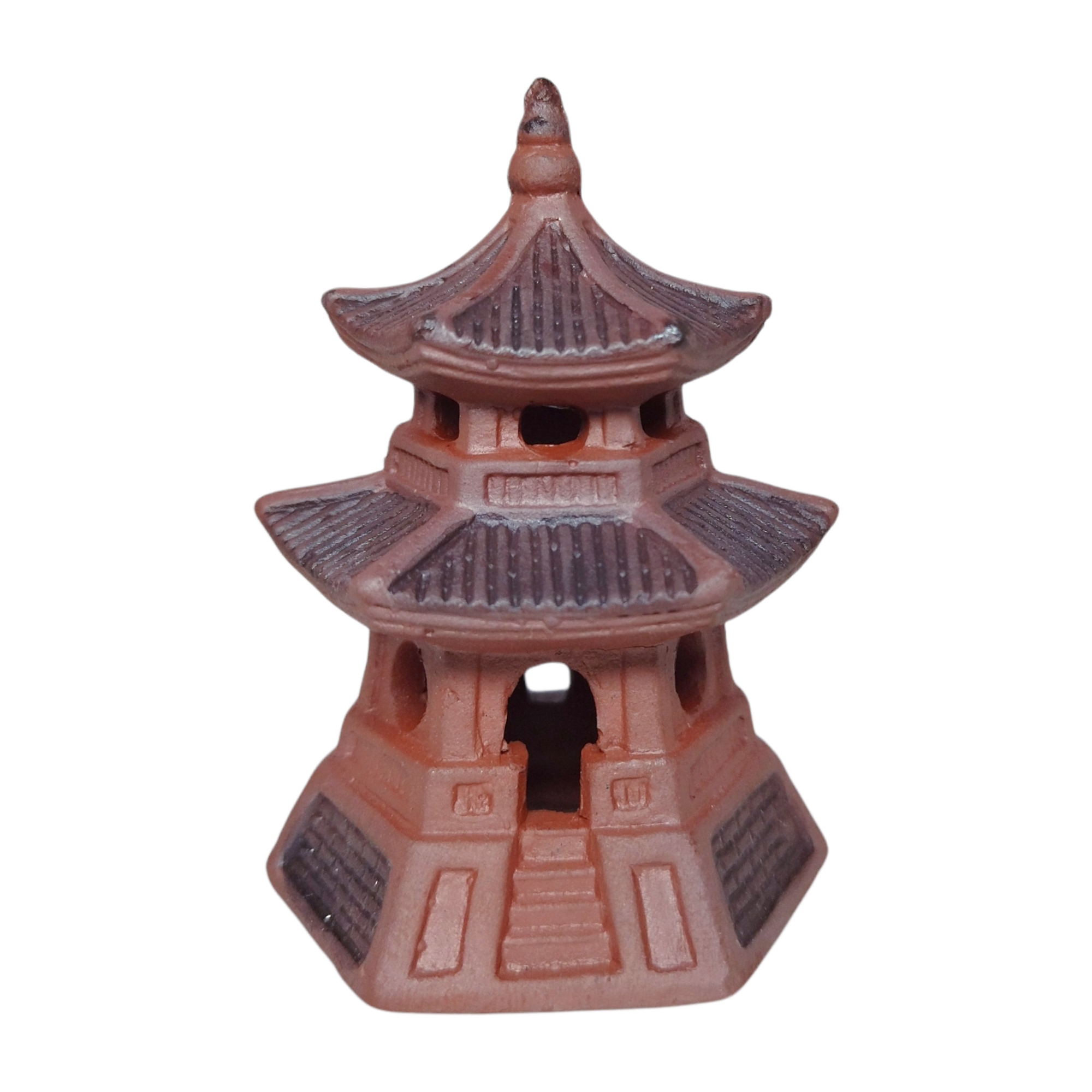 Tháp Lục Giác Gốm Bát Tràng Trang Trí Tiểu Cảnh, Sân Vườn, Decor Non Bộ, Bể Cá, Cây Cảnh Bonsai - Tinh Tế, Bền Đẹp