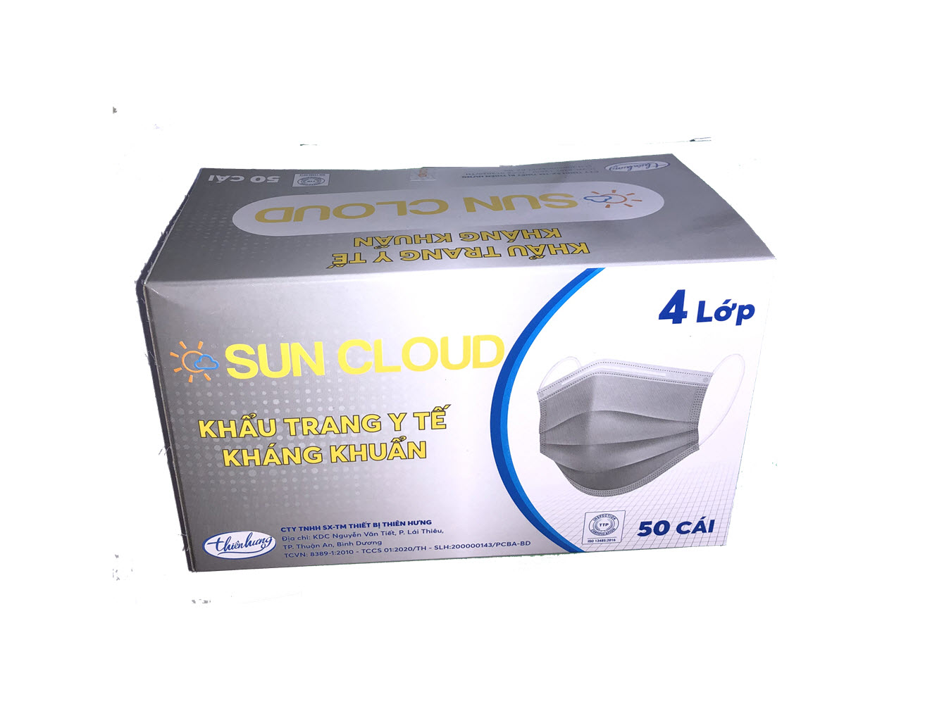 Khẩu Trang Y Tế Cao Cấp SUN CLOUD - 4 Lớp Kháng Khuẩn / 99% Lọc Khuẩn, Bụi, Virus Tốt Nhất / Người Lớn